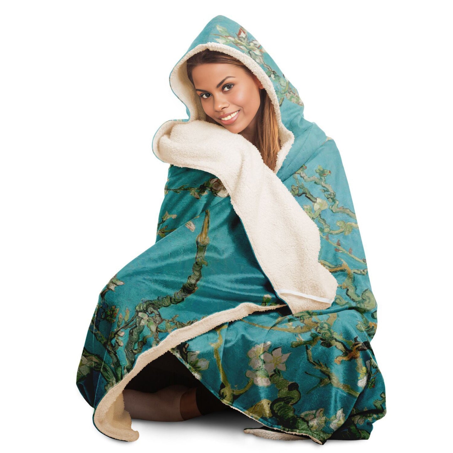 Hooded Blanket Almond Blossoms