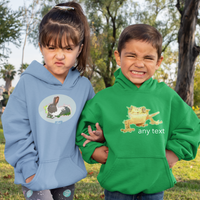 Custom Pet Portrait on a Hoodie for Kids -Cartoon - Unique Personalised Gift