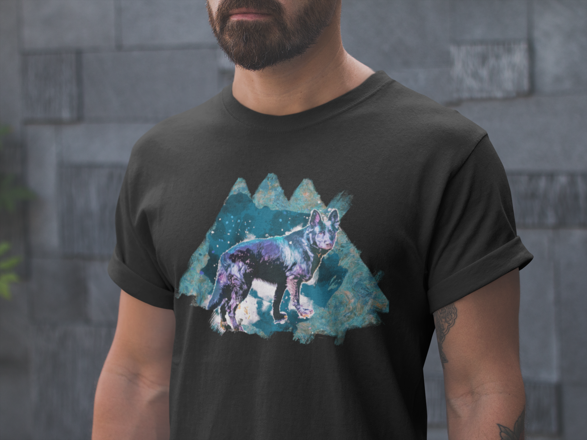 Custom Pet Portrait T-Shirt - Artistic Painted Shape Design