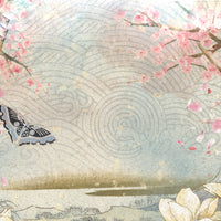 Hooded Blanket -Japanese mountains, vintage japan cherry blossoms and magnolias!