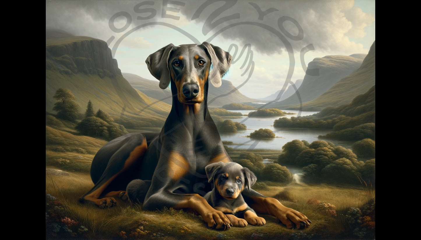 2025 Doberman  Art Calendar - 12 Unique Artistic Styles - Ledger vertical (11" x 16.5")