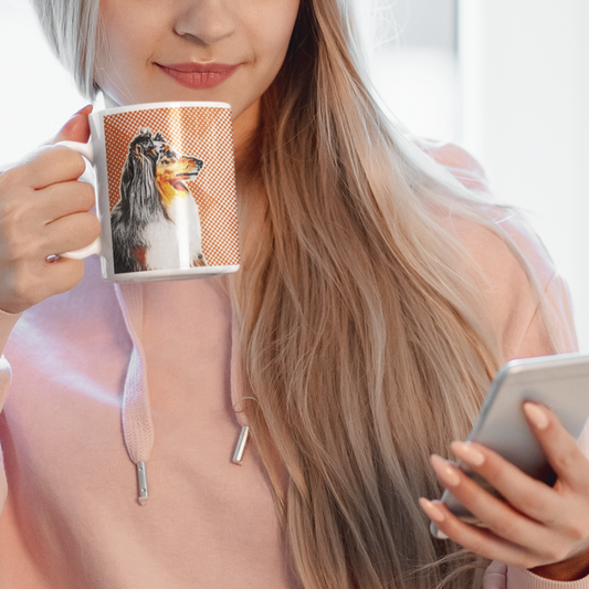 Retro Art Custom Pet Mug - Personalized Pet Portrait, Unique Gift for Pet Lovers - 11oz Ceramic Mug