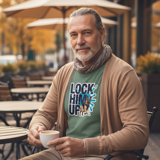 Lock Him Up Statement Tee | German Shepherd Protest Graphic Shirt