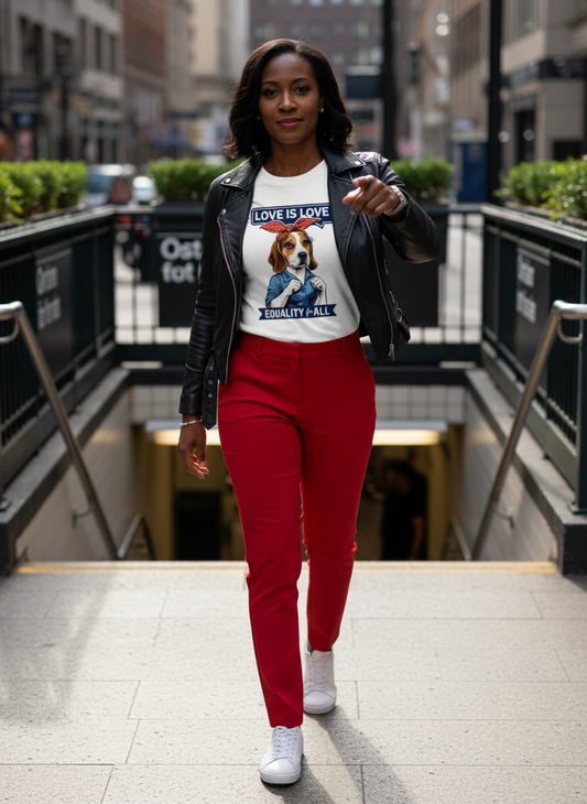 Beagle Statement Tee | Love Is Love Equality Shirt | Bold Dog Graphic