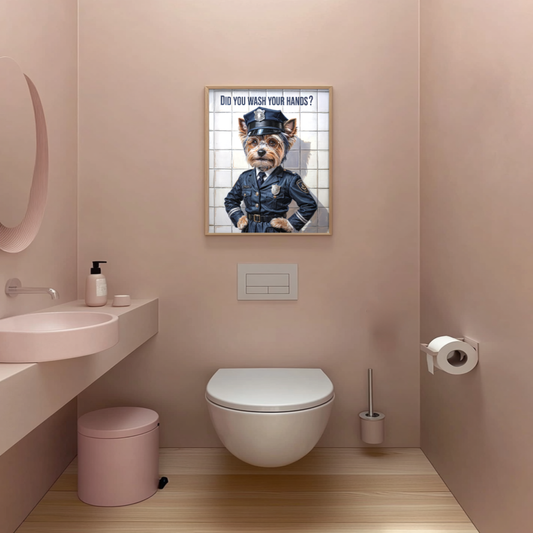 Yorkshire Terrier Bathroom Poster – Funny Handwashing  Wall Art