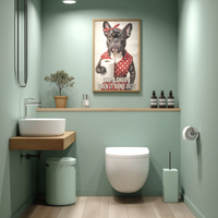 French Bulldog Toilet Poster – Vintage Style Bathroom Art Print