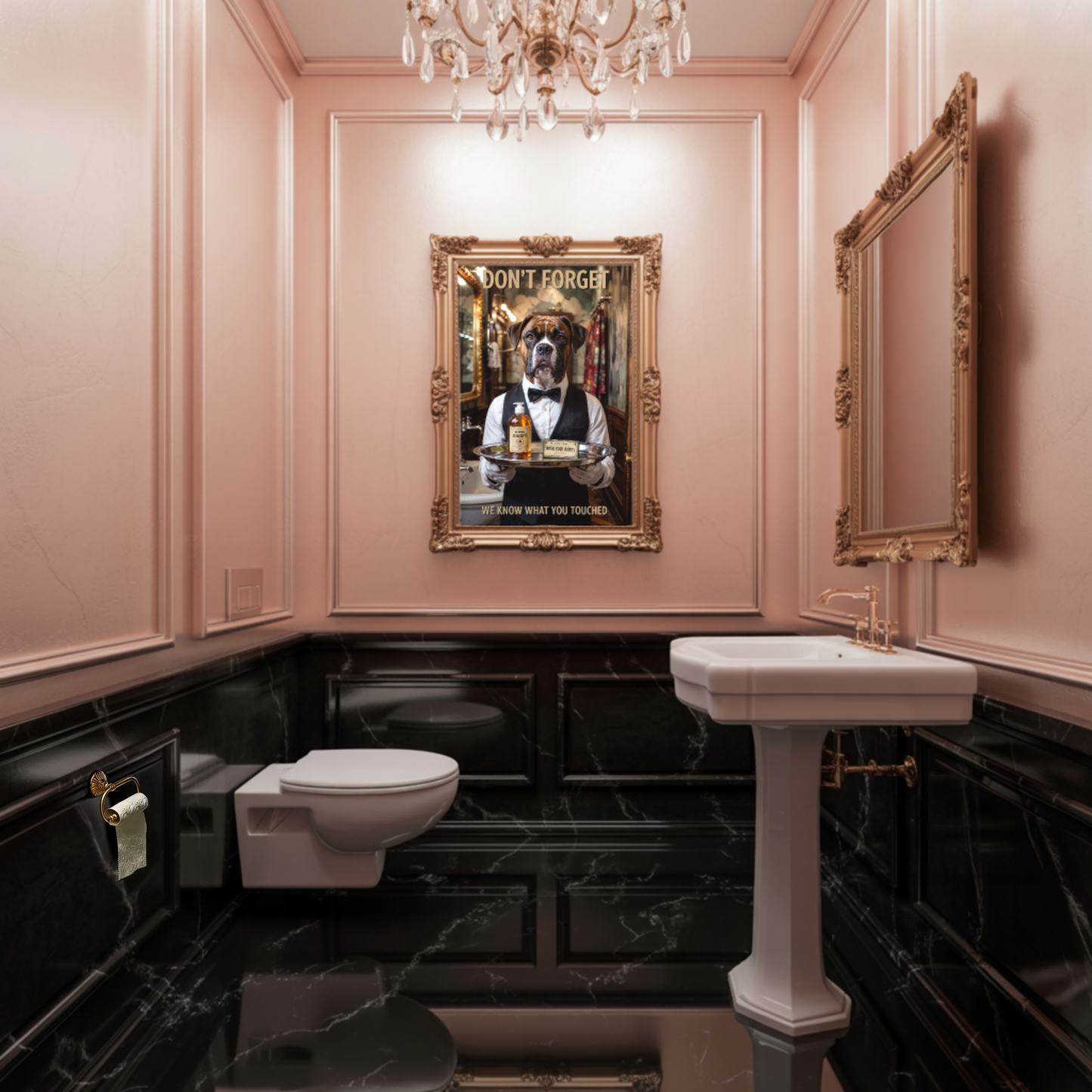 Boxer Butler Toilet Poster – Retro Bathroom Art in Vintage Print Style