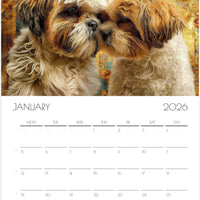 Shih Tzu Calendar 2026 – Art Style Dog Wall Calendar, 12 Month Planner, Unique Gift for Shih Tzu Lovers