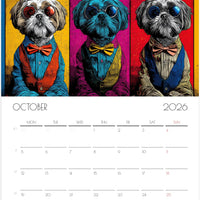 Shih Tzu Calendar 2026 – Art Style Dog Wall Calendar, 12 Month Planner, Unique Gift for Shih Tzu Lovers
