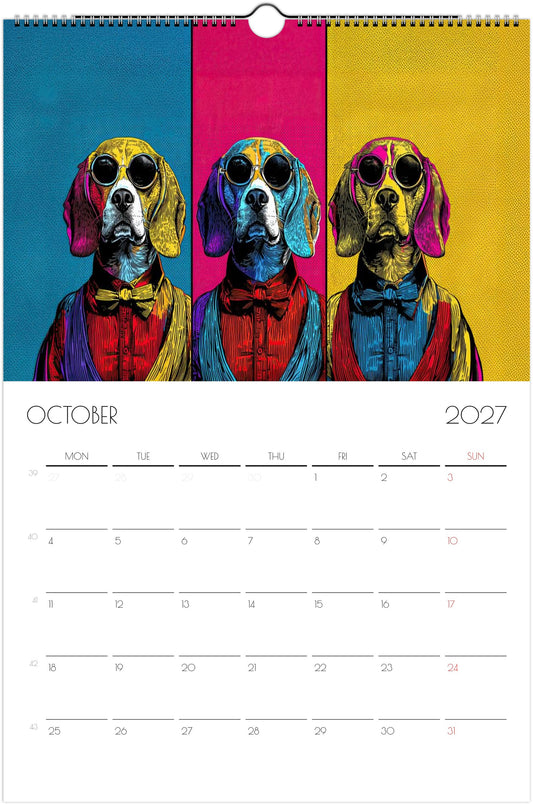 Beagle Kalender 2027 – 12 Maanden Hondenkalender met Kunstwerken voor Beagleliefhebbers