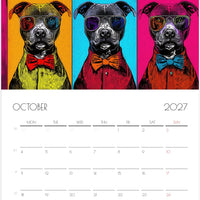 Pitbull Kalender 2027 – 12 Maanden Kunst Kalender voor Pitbull Liefhebbers