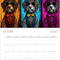Doodle Kalender 2027 – 12 maanden kunsthondenkalender voor Doodle-liefhebbers