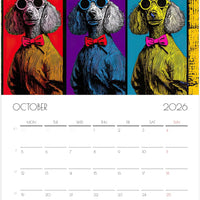 2026 Poodle Wall Planner – Artistic Dog Portrait Collection, 12-Month Printed Gift for Pet Lovers