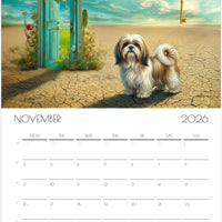 Shih Tzu Calendar 2026 – Art Style Dog Wall Calendar, 12 Month Planner, Unique Gift for Shih Tzu Lovers