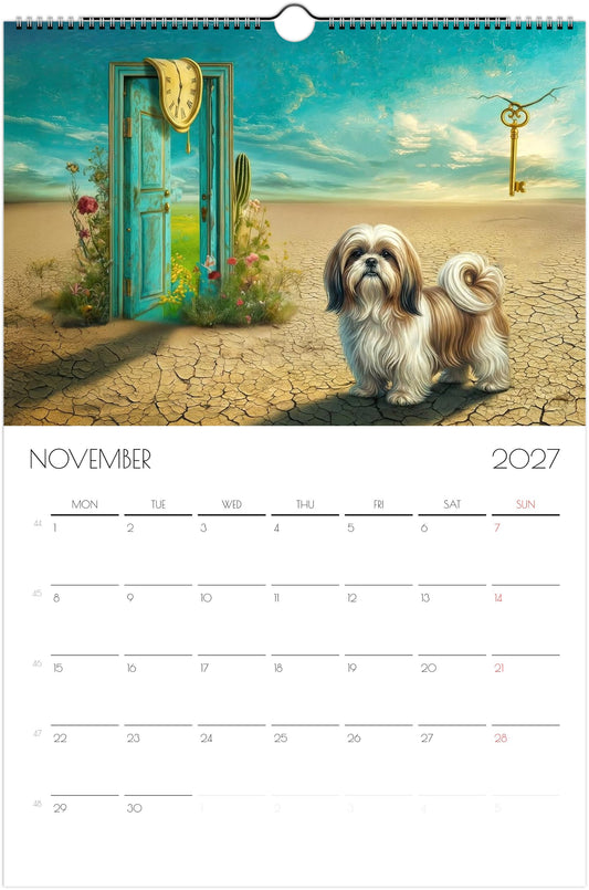 Shih Tzu Kalender 2027 – 12 Maanden Fine Art Honden Wandkalender voor Shih Tzu Liefhebbers