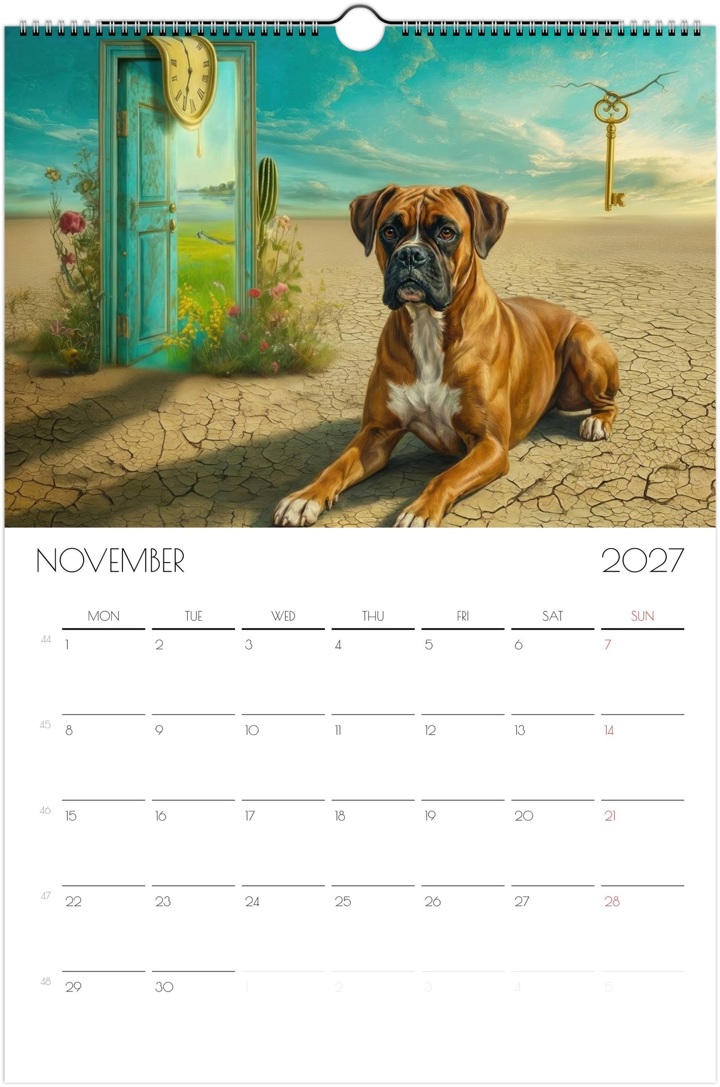 Boxer Kalender 2027 – Fine Art Hondenwandkalender voor Boxerliefhebbers