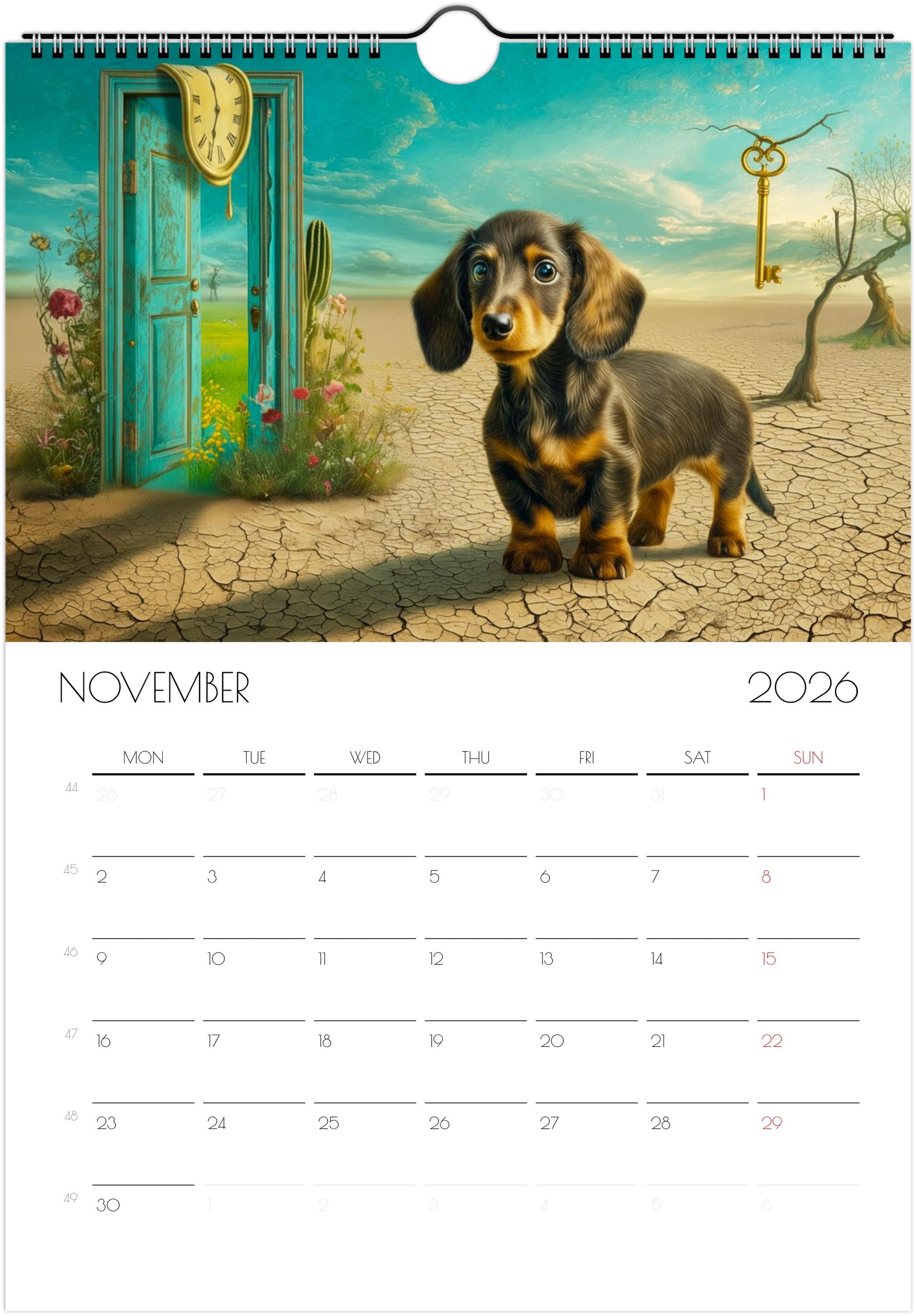 Dachshund Calendar 2026 – Art-Style Dog Calendar with 12 Unique Designs