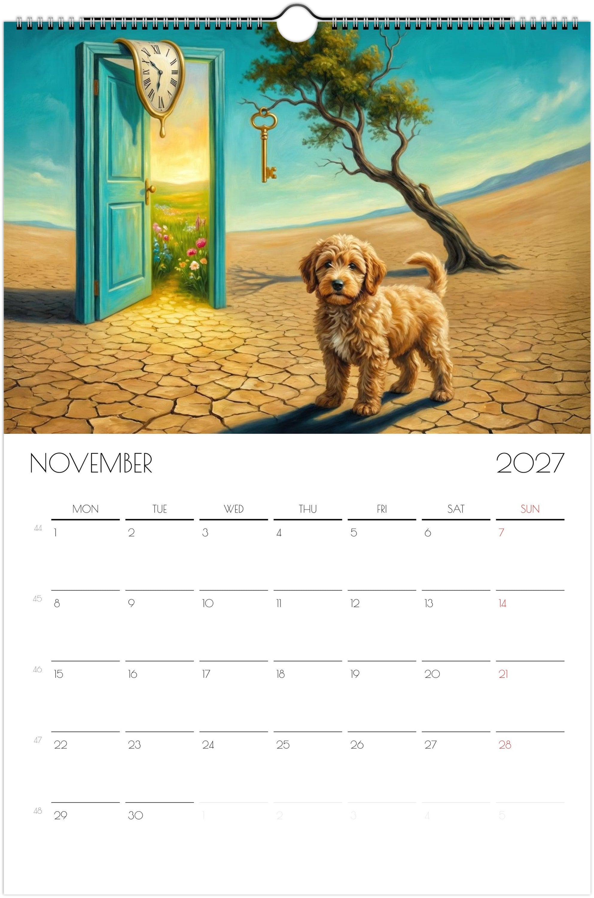 Doodle Kalender 2027 – 12 maanden kunsthondenkalender voor Doodle-liefhebbers