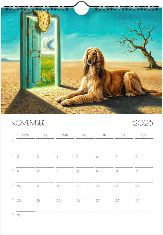Afghan Hound Calendar 2026 – Art‑Style Dog Calendar with 12 Unique Designs