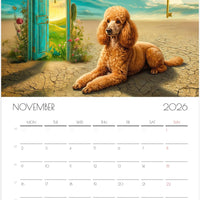 2026 Poodle Wall Planner – Artistic Dog Portrait Collection, 12-Month Printed Gift for Pet Lovers