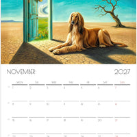 Afghaanse Windhond Kalender 2027 – 12-Maanden Fine Art Honden Wandkalender voor Afghaanse Windhond Liefhebbers