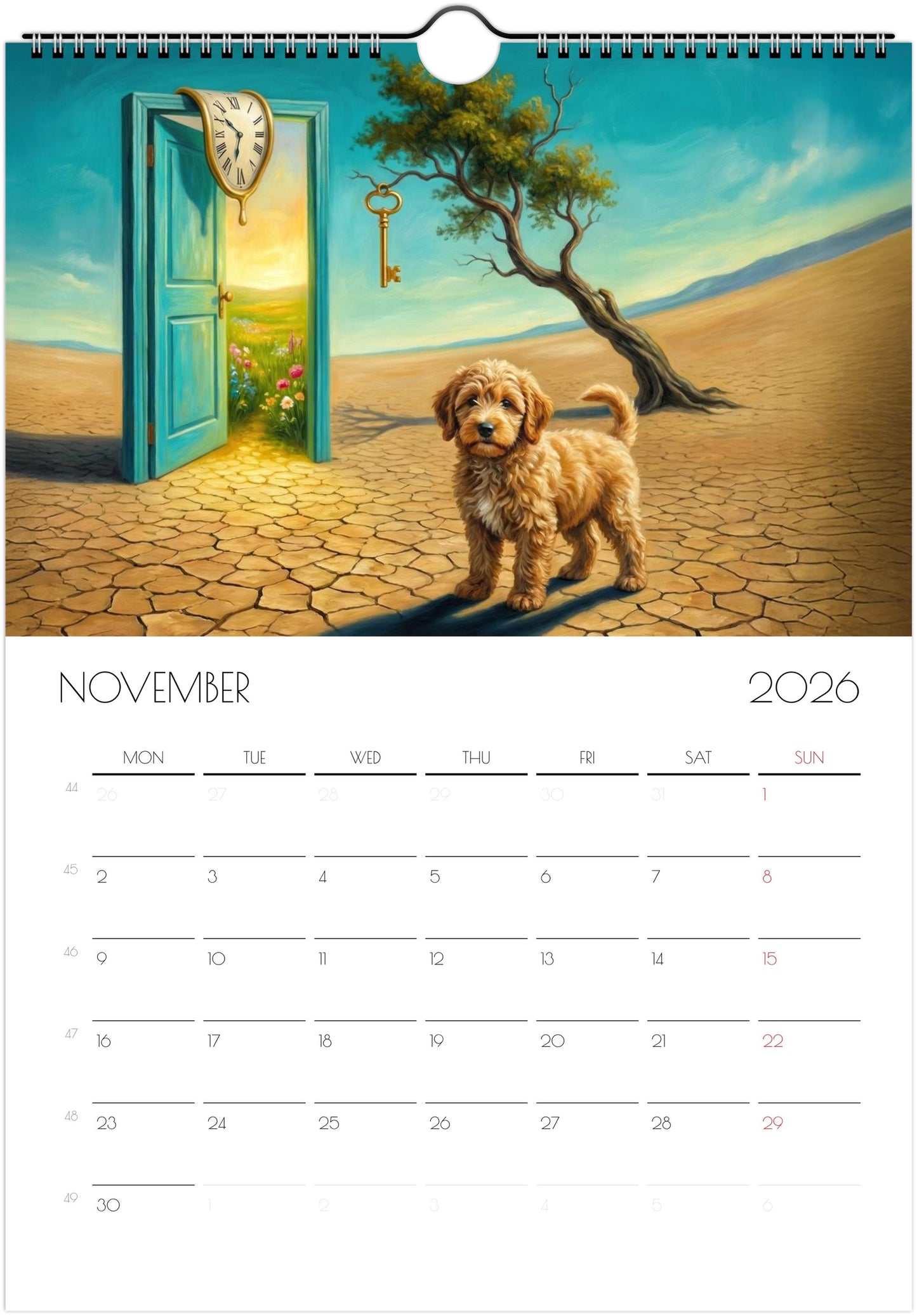 Doodle Calendar 2026 – Art-Style Dog Calendar with 12 Unique Designs