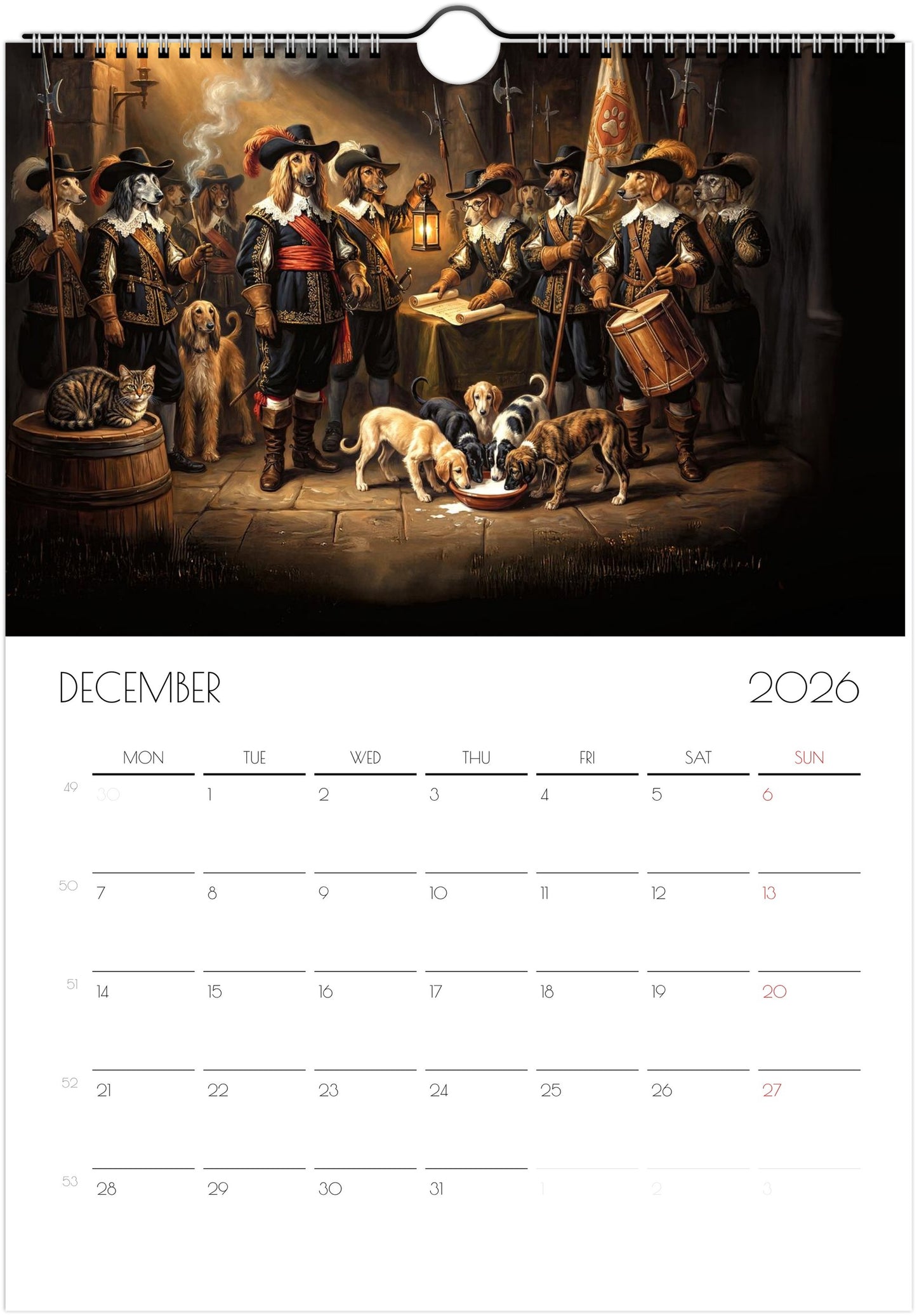 Afghan Hound Calendar 2026 – Art‑Style Dog Calendar with 12 Unique Designs