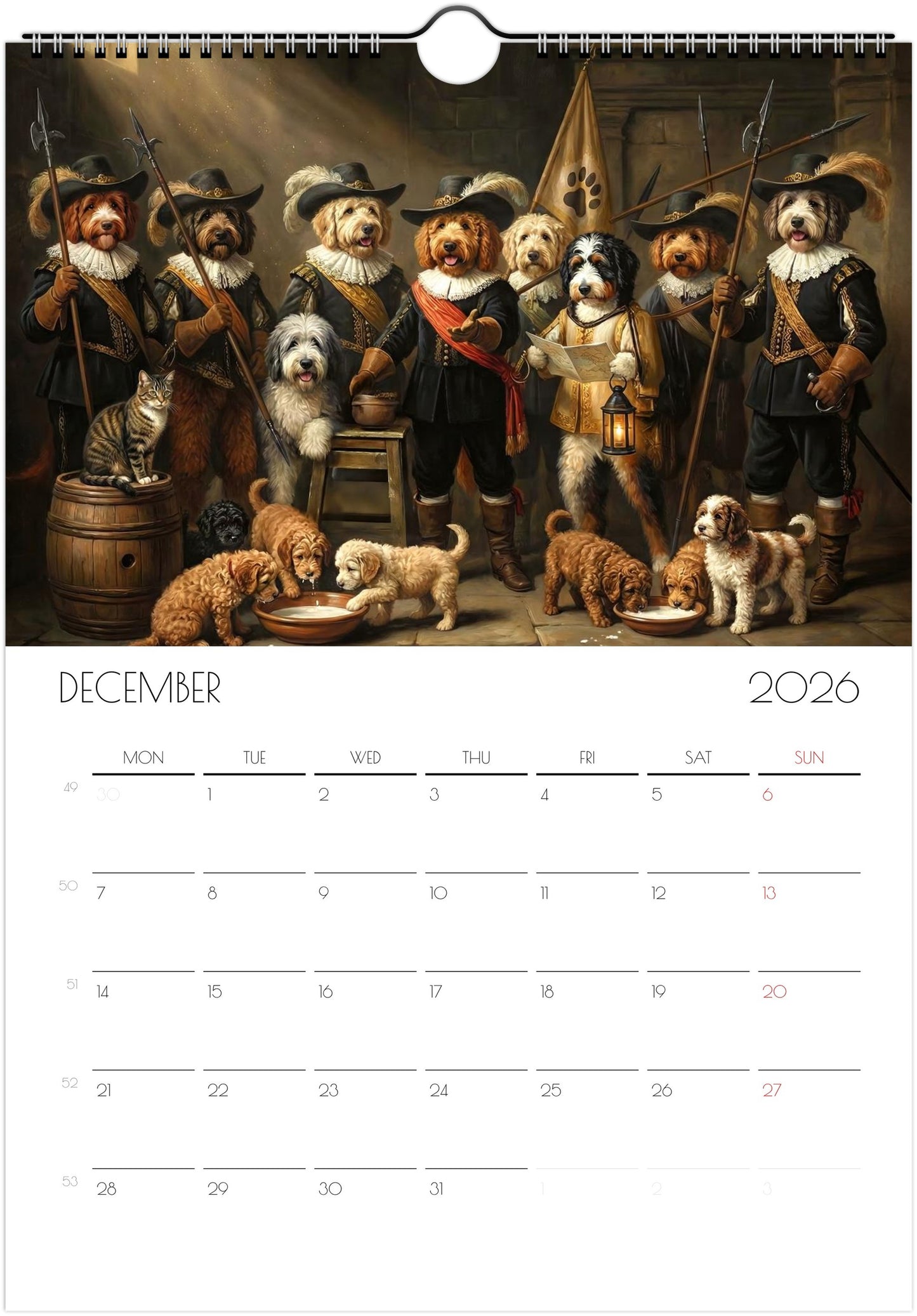 Doodle Calendar 2026 – Art-Style Dog Calendar with 12 Unique Designs