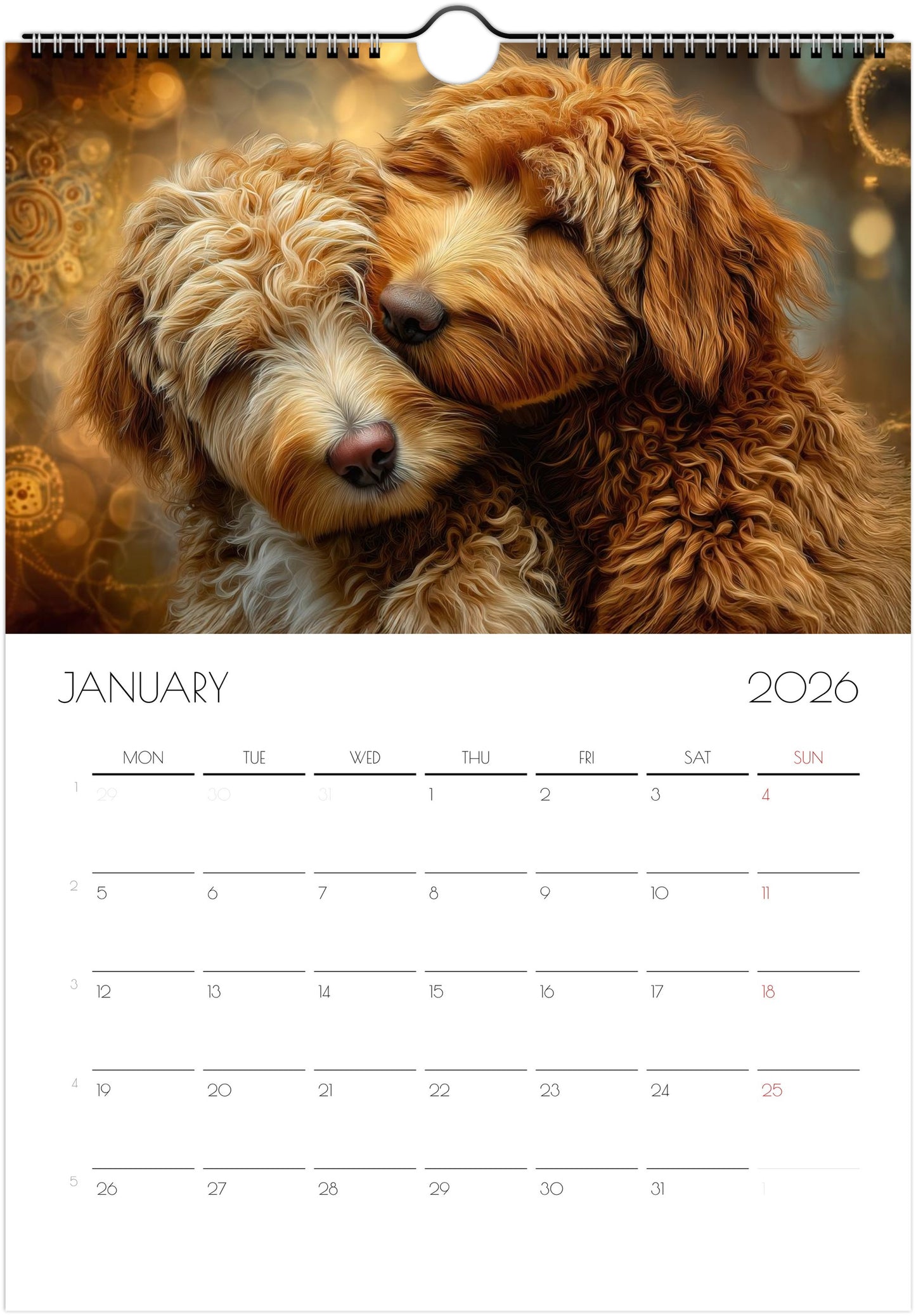 Doodle Calendar 2026 – Art-Style Dog Calendar with 12 Unique Designs