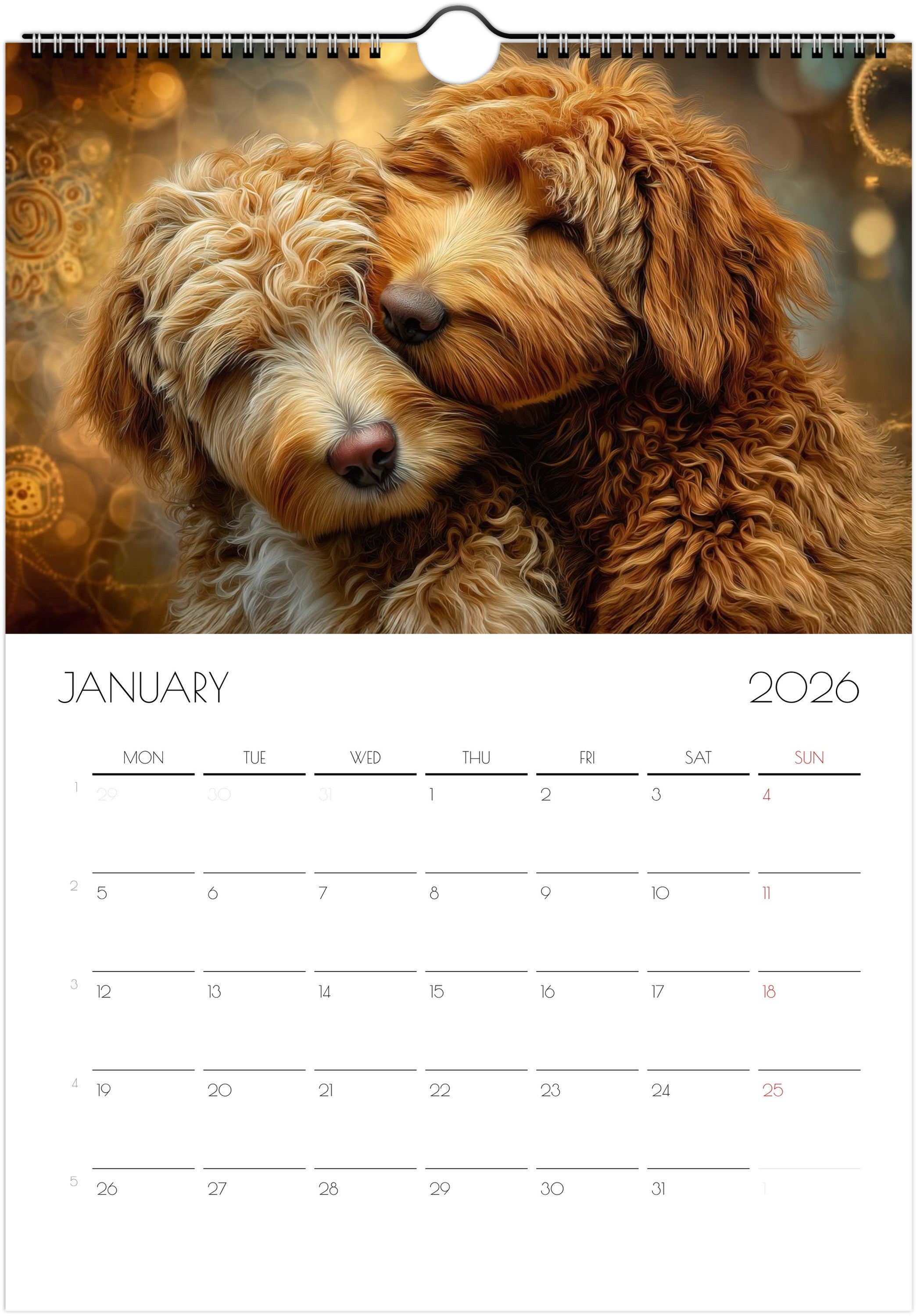 Doodle Calendar 2026 – Art-Style Dog Calendar with 12 Unique Designs