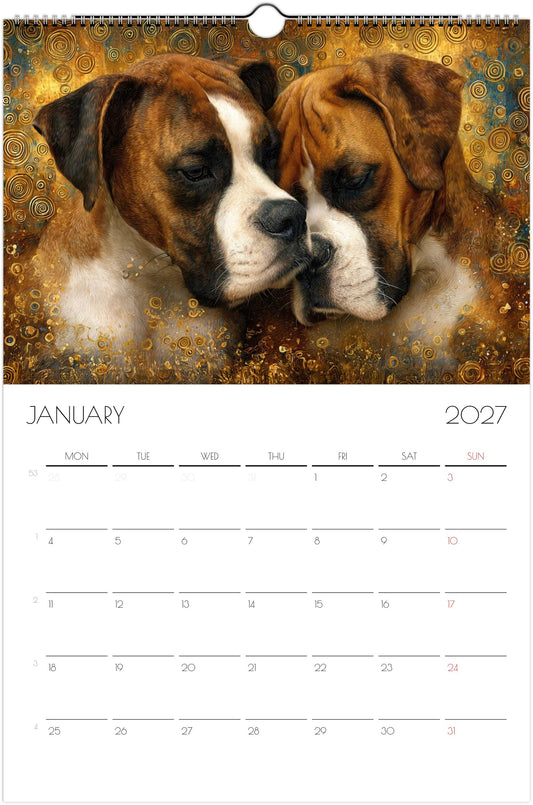 Boxer Kalender 2027 – Fine Art Hondenwandkalender voor Boxerliefhebbers