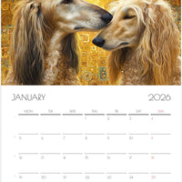 Afghan Hound Calendar 2026 – Art‑Style Dog Calendar with 12 Unique Designs