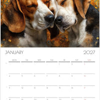 Beagle Kalender 2027 – 12 Maanden Hondenkalender met Kunstwerken voor Beagleliefhebbers