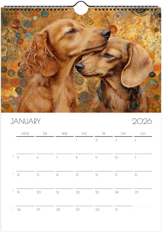 Dachshund Calendar 2026 – Art-Style Dog Calendar with 12 Unique Designs