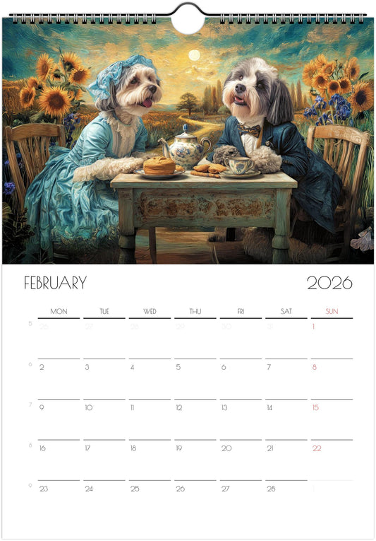 Shih Tzu Calendar 2026 – Art Style Dog Wall Calendar, 12 Month Planner, Unique Gift for Shih Tzu Lovers