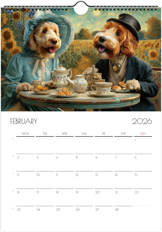 Doodle Calendar 2026 – Art-Style Dog Calendar with 12 Unique Designs