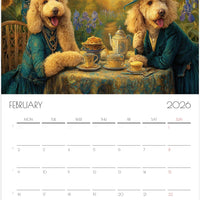 2026 Poodle Wall Planner – Artistic Dog Portrait Collection, 12-Month Printed Gift for Pet Lovers
