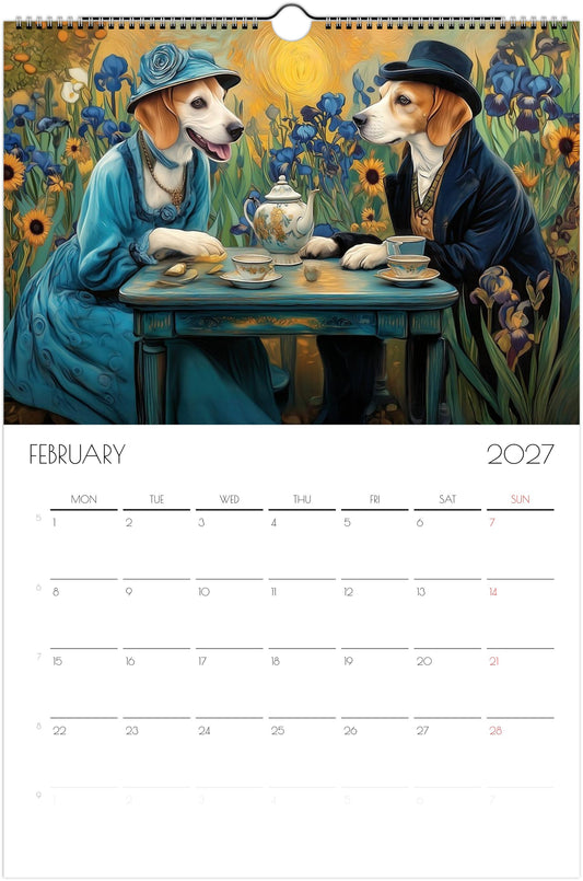 Beagle Kalender 2027 – 12 Maanden Hondenkalender met Kunstwerken voor Beagleliefhebbers