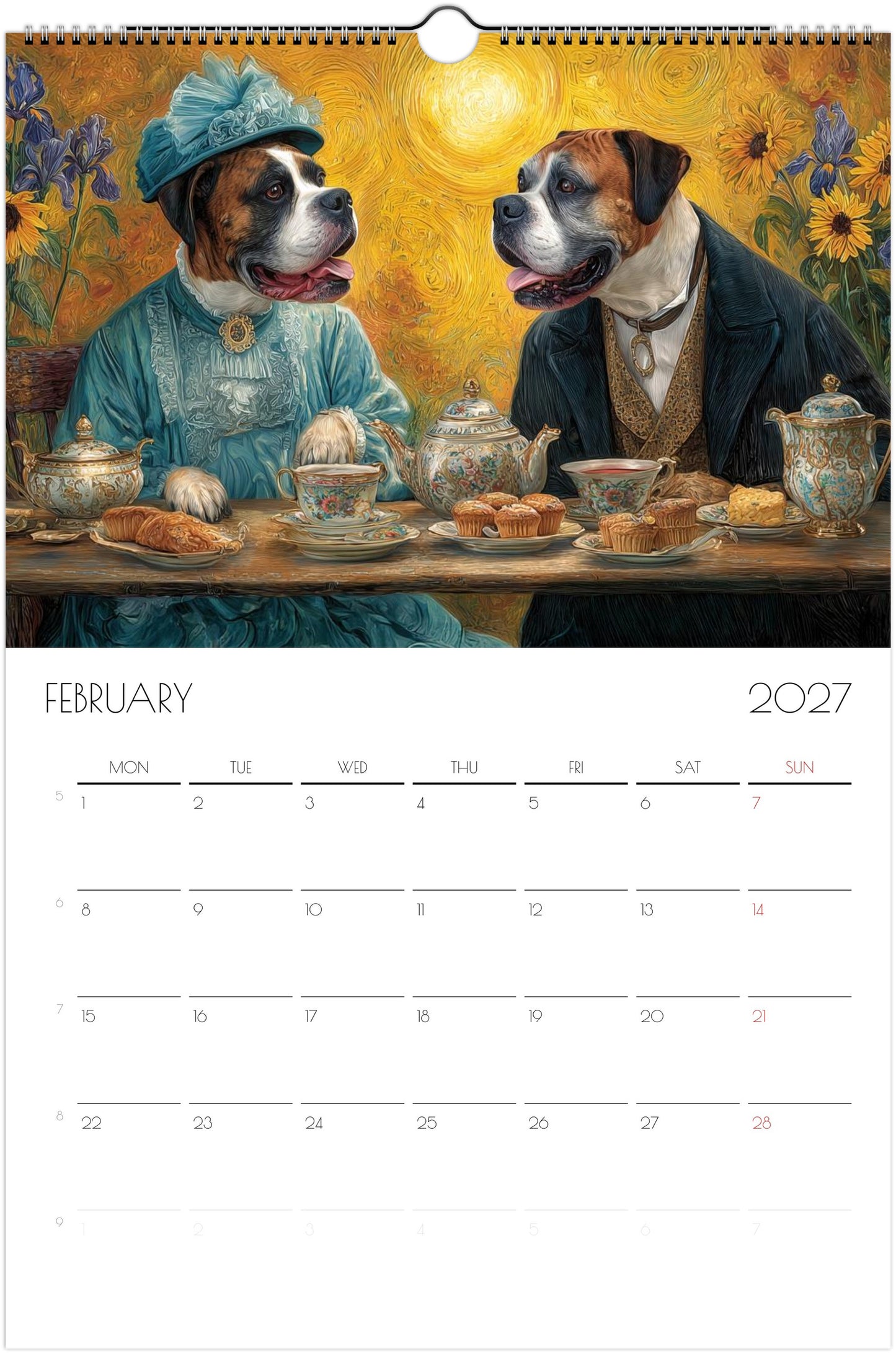Boxer Kalender 2027 – Fine Art Hondenwandkalender voor Boxerliefhebbers