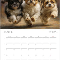 Shih Tzu Calendar 2026 – Art Style Dog Wall Calendar, 12 Month Planner, Unique Gift for Shih Tzu Lovers