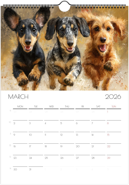 Beagle Wall Calendar 2026 – Artistic Dog Calendar with 12 Unique Beagle Designs