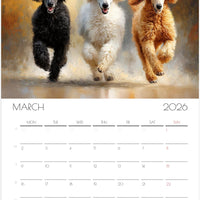 2026 Poodle Wall Planner – Artistic Dog Portrait Collection, 12-Month Printed Gift for Pet Lovers