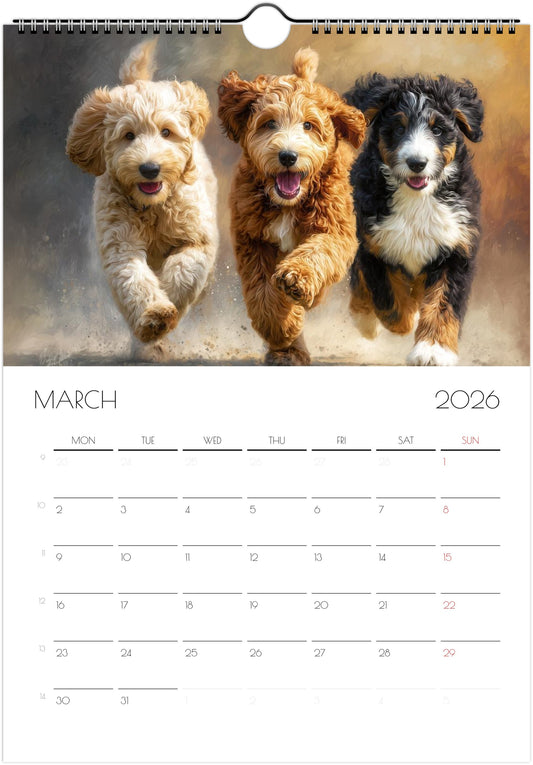 Doodle Calendar 2026 – Art-Style Dog Calendar with 12 Unique Designs