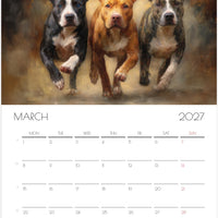 Pitbull Kalender 2027 – 12 Maanden Kunst Kalender voor Pitbull Liefhebbers