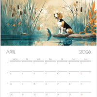 Beagle Wall Calendar 2026 – Artistic Dog Calendar with 12 Unique Portraits
