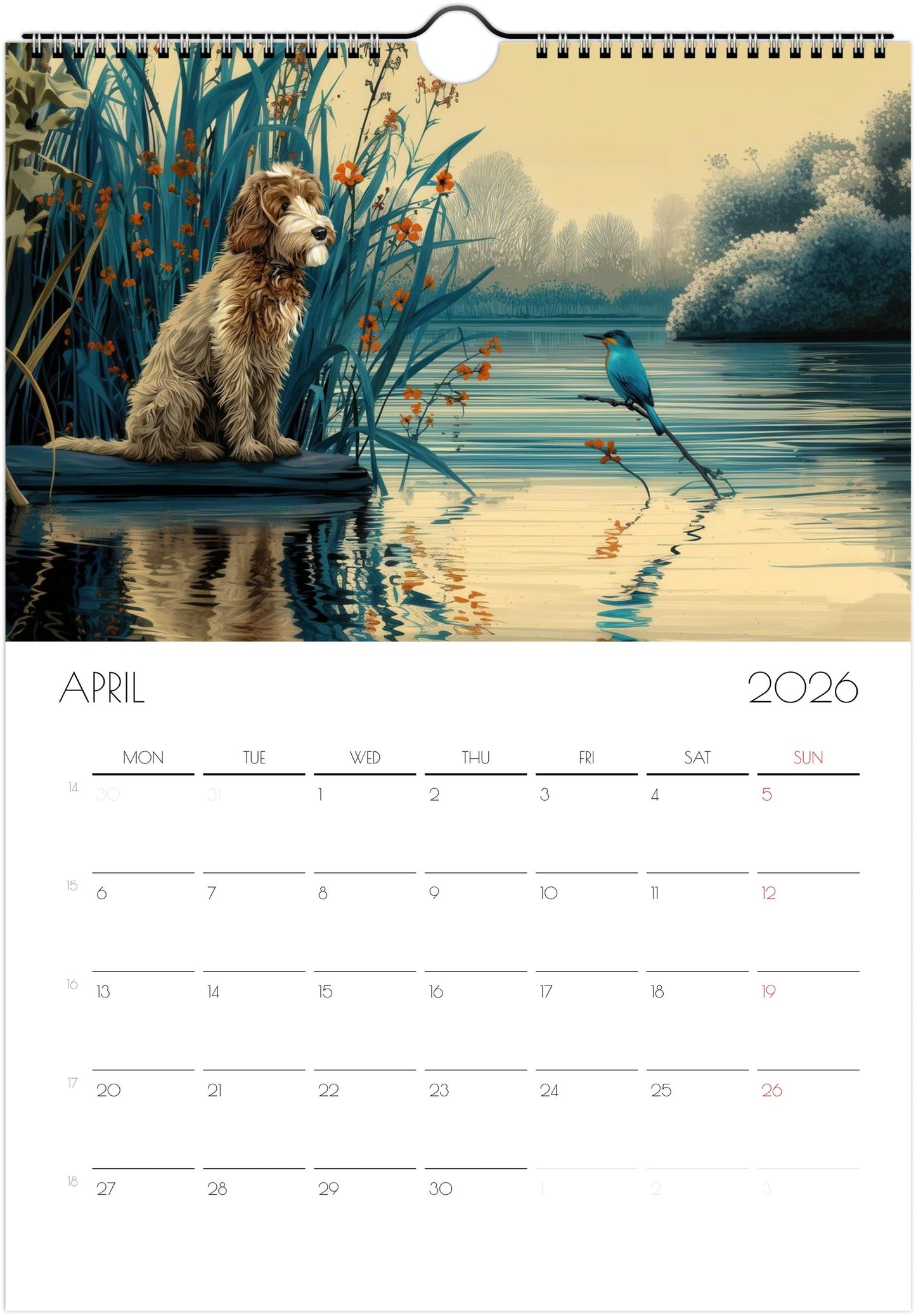 Doodle Calendar 2026 – Art-Style Dog Calendar with 12 Unique Designs