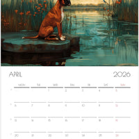 Boxer Calendar 2026 – Art-Style Dog Calendar with 12 Unique Designs