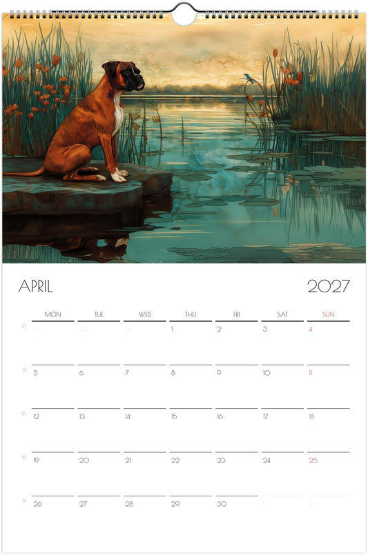 Boxer Kalender 2027 – Fine Art Hondenwandkalender voor Boxerliefhebbers
