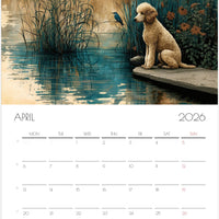 2026 Poodle Wall Planner – Artistic Dog Portrait Collection, 12-Month Printed Gift for Pet Lovers