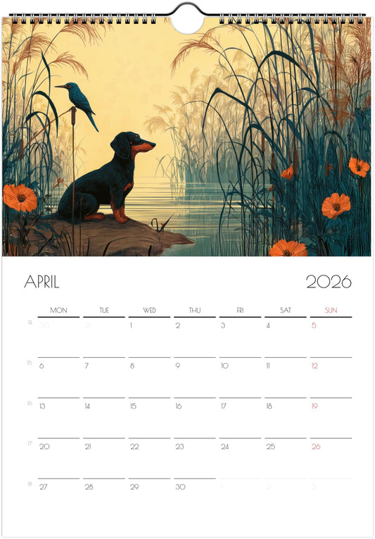 Beagle Wall Calendar 2026 – Artistic Dog Calendar with 12 Unique Beagle Designs